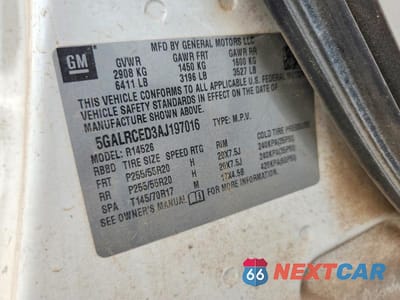 Zdjęcie 13 z 13 samochodu: 2010 BUICK ENCLAVE CXL VIN:5GALRCED3AJ197016 - miniatura