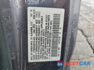 Zdjęcie 14 z 14 samochodu: 2016 HONDA ODYSSEY EX VIN:5FNRL5H42GB153381 - miniatura