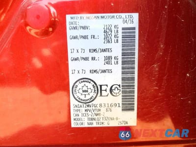 Zdjęcie 12 z 12 samochodu: 2016 NISSAN ROGUE S VIN:5N1AT2MV7GC831691 - miniatura