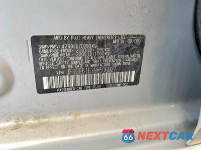 Zdjęcie 12 z 12 samochodu: 2009 SUBARU IMPREZA 2.5I VIN:JF1GE61639H506027 - miniatura