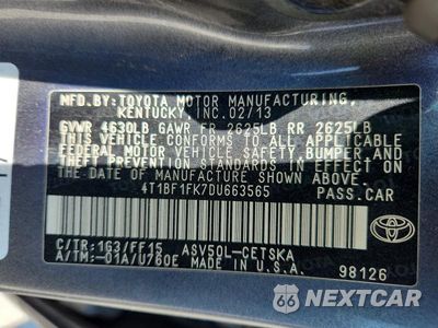 Zdjęcie 12 z 12 samochodu: 2013 TOYOTA CAMRY SE VIN:4T1BF1FK7DU663565 - miniatura