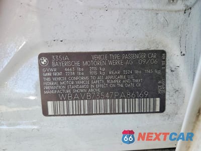 Zdjęcie 12 z 12 samochodu: 2007 BMW 335 I VIN:WBAVB73547PA86169 - miniatura