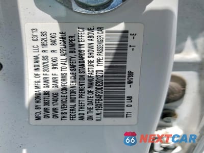 Zdjęcie 12 z 12 samochodu: 2013 HONDA CIVIC HYBRID VIN:19XFB4F20DE201270 - miniatura