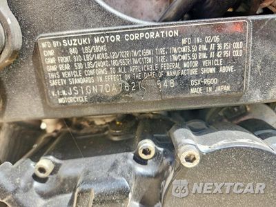 Zdjęcie 9 z 9 samochodu: 2006 SUZUKI GSX-R600 K6 VIN:JS1GN7DA762107548 - miniatura