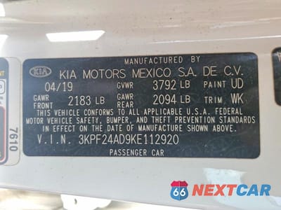 Zdjęcie 12 z 12 samochodu: 2019 KIA FORTE LXS VIN:3KPF24AD9KE112920 - miniatura