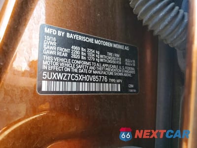 Zdjęcie 13 z 13 samochodu: 2017 BMW X3 SDRIVE28I VIN:5UXWZ7C5XH0V85776 - miniatura