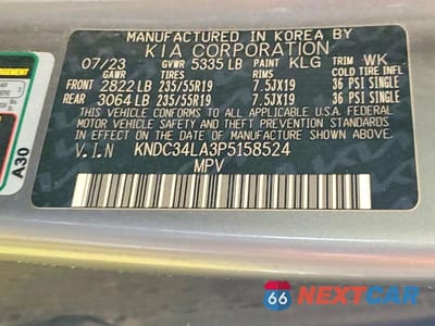 Zdjęcie 13 z 13 samochodu: 2023 KIA EV6 WIND VIN:KNDC34LA3P5158524 - miniatura