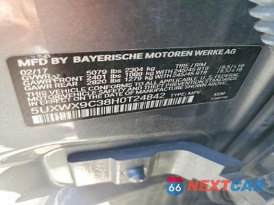 Zdjęcie 13 z 13 samochodu: 2017 BMW X3 XDRIVE28I VIN:5UXWX9C38H0T24842 - miniatura