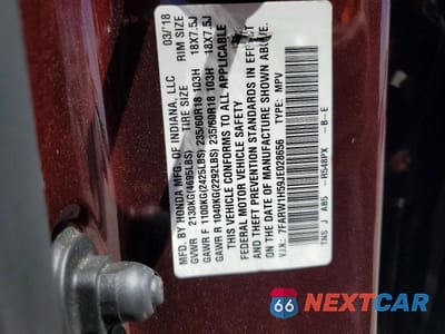Zdjęcie 13 z 13 samochodu: 2018 HONDA CR-V EX VIN:7FARW1H59JE028656 - miniatura