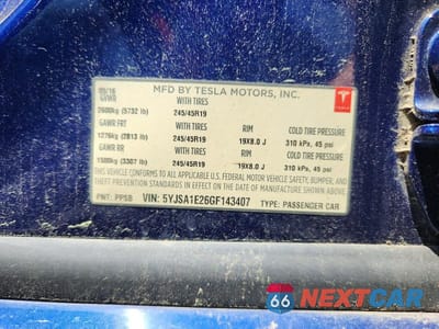 Zdjęcie 12 z 12 samochodu: 2016 TESLA MODEL S VIN:5YJSA1E26GF143407 - miniatura