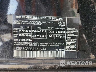 Zdjęcie 13 z 13 samochodu: 2011 MERCEDES-BENZ GL 550 4MATIC VIN:4JGBF8GE0BA752944 - miniatura