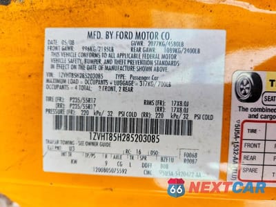 Zdjęcie 12 z 12 samochodu: 2008 FORD MUSTANG GT VIN:1ZVHT85H285203085 - miniatura