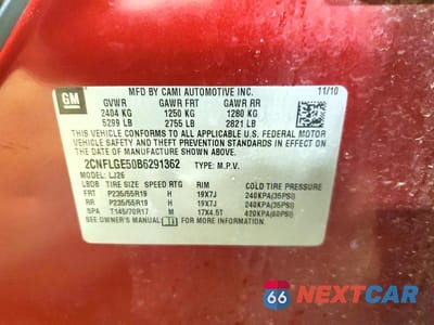 Zdjęcie 13 z 13 samochodu: 2011 CHEVROLET EQUINOX LTZ VIN:2CNFLGE50B6291362 - miniatura