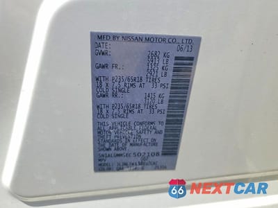 Zdjęcie 13 z 13 samochodu: 2014 INFINITI QX60 BASE VIN:5N1AL0MM5EC502108 - miniatura