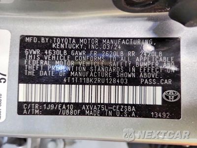 Zdjęcie 13 z 13 samochodu: 2024 TOYOTA CAMRY SE VIN:4T1T11BK2RU128403 - miniatura