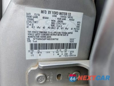 Zdjęcie 12 z 12 samochodu: 2006 FORD F350 SUPER DUTY VIN:1FTWW32P16ED30732 - miniatura