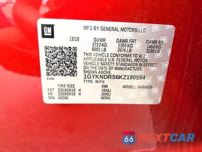 Zdjęcie 13 z 13 samochodu: 2019 CADILLAC XT5 LUXURY VIN:1GYKNDRS6KZ190594 - miniatura