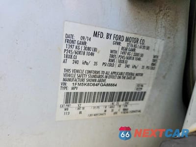 Zdjęcie 13 z 13 samochodu: 2015 FORD EXPLORER XLT VIN:1FM5K8D84FGA88884 - miniatura