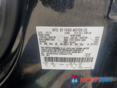 Zdjęcie 13 z 13 samochodu: 2013 FORD EDGE SEL VIN:2FMDK4JC1DBA47176 - miniatura