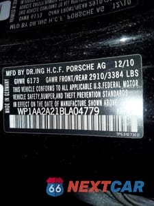 Zdjęcie 13 z 13 samochodu: 2011 PORSCHE CAYENNE VIN:WP1AA2A21BLA04779 - miniatura