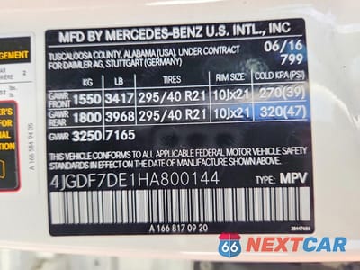 Zdjęcie 14 z 14 samochodu: 2017 MERCEDES-BENZ GLS 550 4MATIC VIN:4JGDF7DE1HA800144 - miniatura