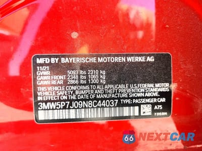 Zdjęcie 13 z 13 samochodu: 2022 BMW 330E VIN:3MW5P7J09N8C44037 - miniatura