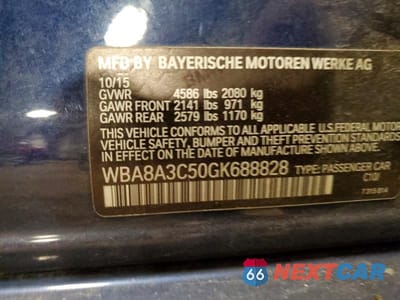 Zdjęcie 12 z 12 samochodu: 2016 BMW 320 XI VIN:WBA8A3C50GK688828 - miniatura