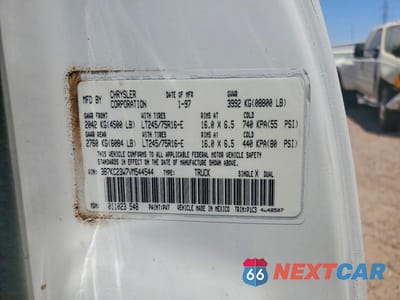 Zdjęcie 12 z 12 samochodu: 1997 DODGE RAM 2500 VIN:3B7KC23W7VM544544 - miniatura