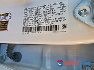 Zdjęcie 13 z 13 samochodu: 2021 HONDA CR-V EX VIN:2HKRW1H55MH427369 - miniatura