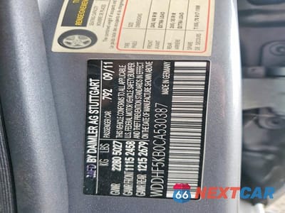 Zdjęcie 12 z 12 samochodu: 2012 MERCEDES-BENZ E 350 VIN:WDDHF5KB0CA530387 - miniatura