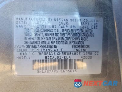Zdjęcie 12 z 12 samochodu: 2017 NISSAN SENTRA SV VIN:3N1AB7AP5HL695015 - miniatura
