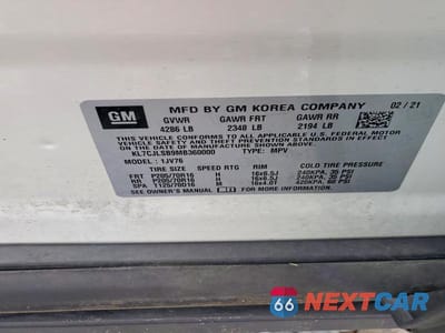 Zdjęcie 13 z 13 samochodu: 2021 CHEVROLET TRAX 1LT VIN:KL7CJLSB9MB360000 - miniatura
