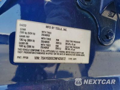 Zdjęcie 13 z 13 samochodu: 2022 TESLA MODEL Y VIN:7SAYGDEE2NF425872 - miniatura