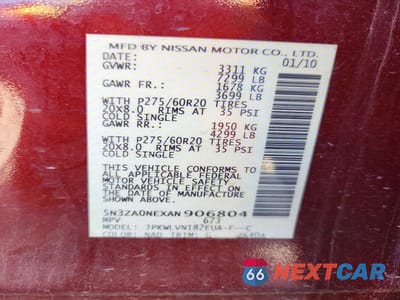 Zdjęcie 12 z 12 samochodu: 2010 INFINITI QX56 VIN:5N3ZA0NEXAN906804 - miniatura