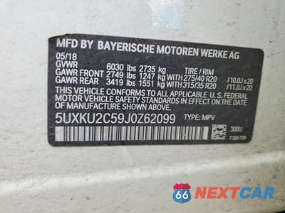 Zdjęcie 13 z 13 samochodu: 2018 BMW X6 XDRIVE35I VIN:5UXKU2C59J0Z62099 - miniatura
