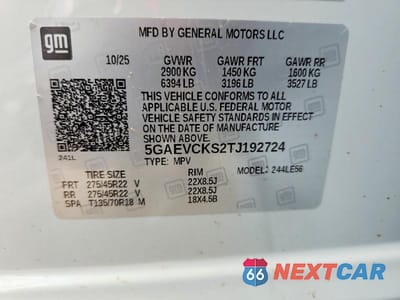 Zdjęcie 13 z 13 samochodu: 2026 BUICK ENCLAVE AVENIR VIN:5GAEVCKS2TJ192724 - miniatura