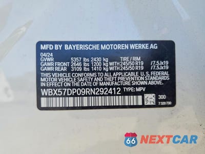 Zdjęcie 13 z 13 samochodu: 2024 BMW X3 XDRIVE30I VIN:WBX57DP09RN292412 - miniatura