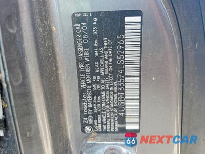 Zdjęcie 12 z 12 samochodu: 2004 BMW Z4 2.5 VIN:4USBT33574LS52965 - miniatura