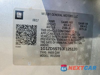 Zdjęcie 12 z 12 samochodu: 2018 CHEVROLET MALIBU LT VIN:1G1ZD5ST9JF125120 - miniatura