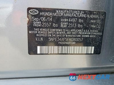 Zdjęcie 12 z 12 samochodu: 2015 HYUNDAI SONATA SPORT VIN:5NPE34AF5FH080057 - miniatura