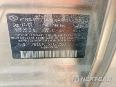 Zdjęcie 12 z 12 samochodu: 2008 HYUNDAI SONATA VIN:5NPEU46C58H372550 - miniatura
