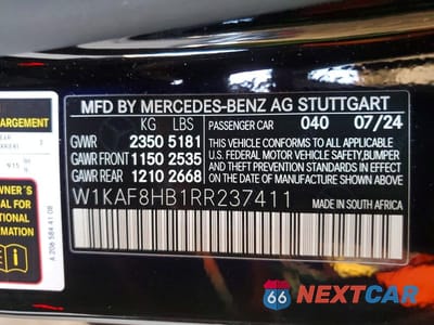 Zdjęcie 12 z 12 samochodu: 2024 MERCEDES-BENZ C 43 AMG VIN:W1KAF8HB1RR237411 - miniatura