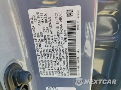 Zdjęcie 12 z 12 samochodu: 2022 HONDA CRV VIN:2HKRW2H86NH614363 - miniatura