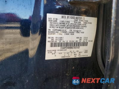 Zdjęcie 12 z 12 samochodu: 2008 FORD TAURUS SEL VIN:1FAHP24W88G183102 - miniatura