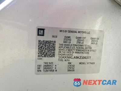 Zdjęcie 12 z 12 samochodu: 2019 GMC ACADIA SLE VIN:1GKKNKLA9KZ106377 - miniatura
