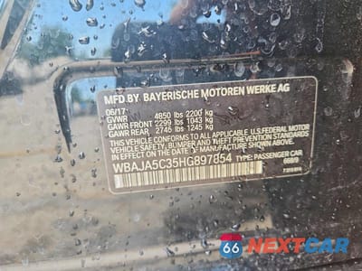 Zdjęcie 12 z 12 samochodu: 2017 BMW 530 I VIN:WBAJA5C35HG897854 - miniatura