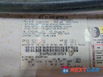 Zdjęcie 12 z 12 samochodu: 2011 FORD FUSION VIN:3FAHP0JA5BR107074 - miniatura