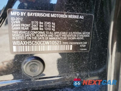 Zdjęcie 12 z 12 samochodu: 2012 BMW 528 XI VIN:WBAXH5C50CDW10521 - miniatura