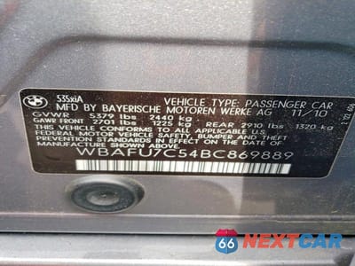 Zdjęcie 12 z 12 samochodu: 2011 BMW 535 XI VIN:WBAFU7C54BC869889 - miniatura