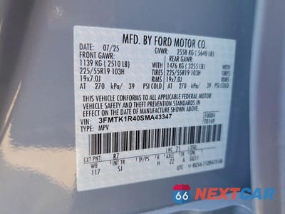 Zdjęcie 14 z 14 samochodu: 2025 FORD MUSTANG MACH-E SELECT VIN:3FMTK1R40SMA43347 - miniatura